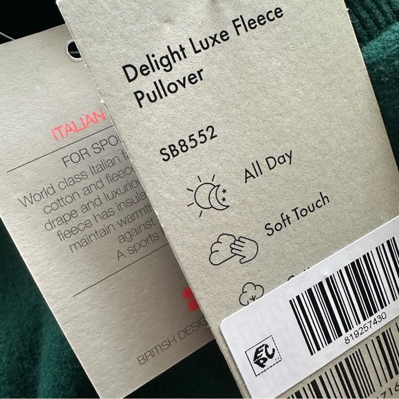 NWT Sweaty Betty Delight Luxe Fleece Pullover Sweatshirt Retro Green - Small - Picture 12 of 13
